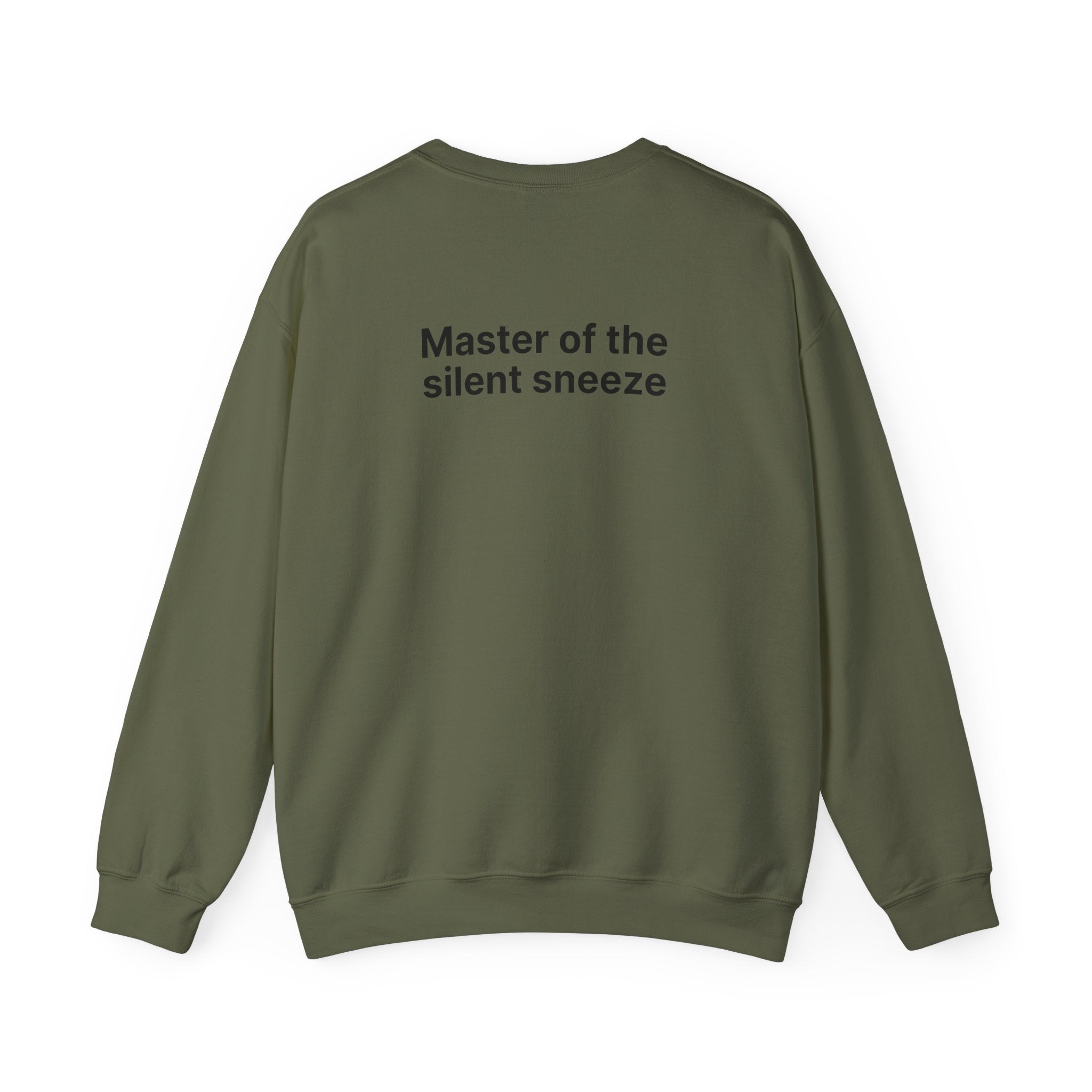 Mastering the silent sneeze (Back) - Unisex Crewneck Heavy Blend™