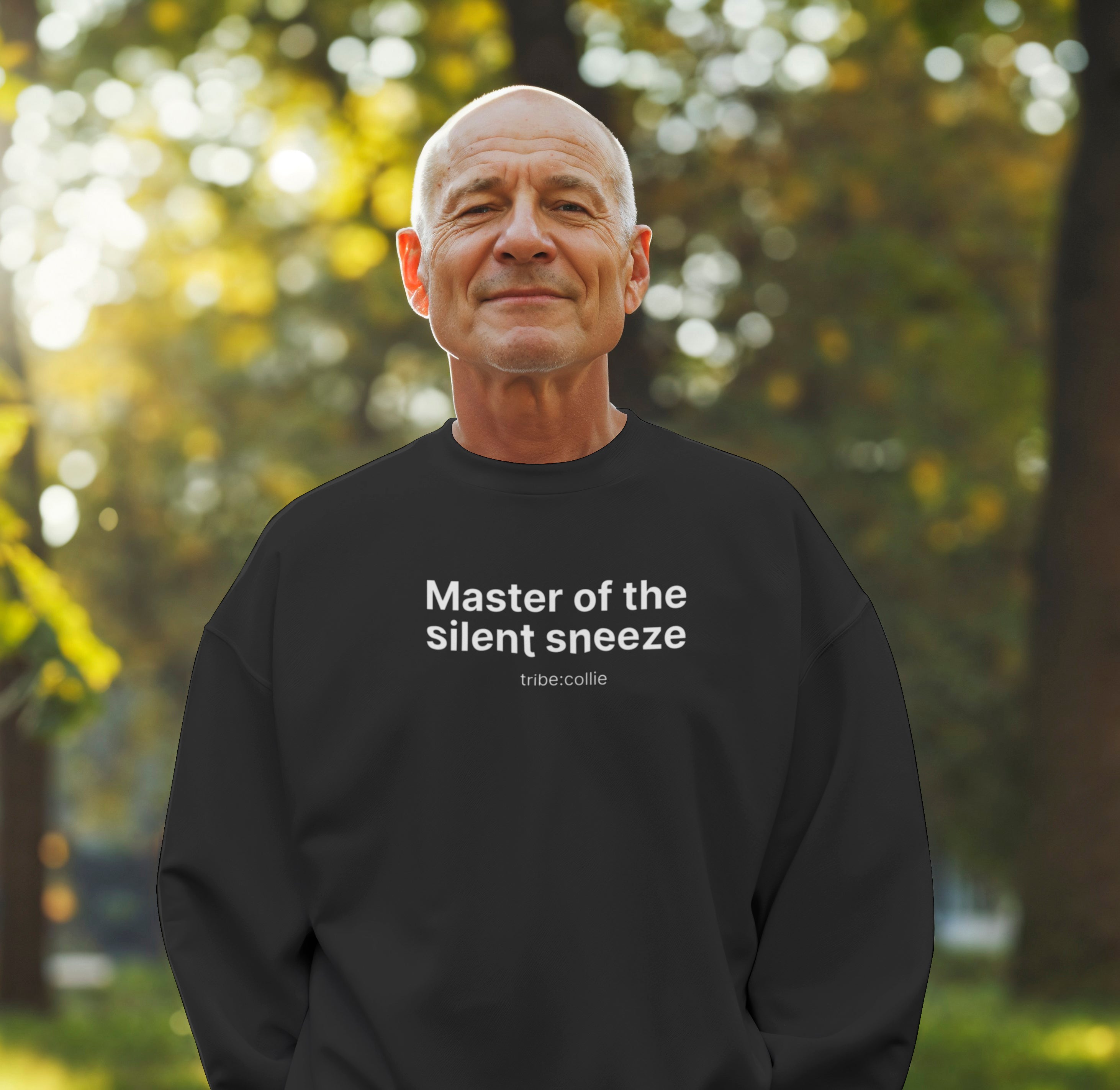 Mastering the silent sneeze (front) - Unisex Crewneck Heavy Blend™