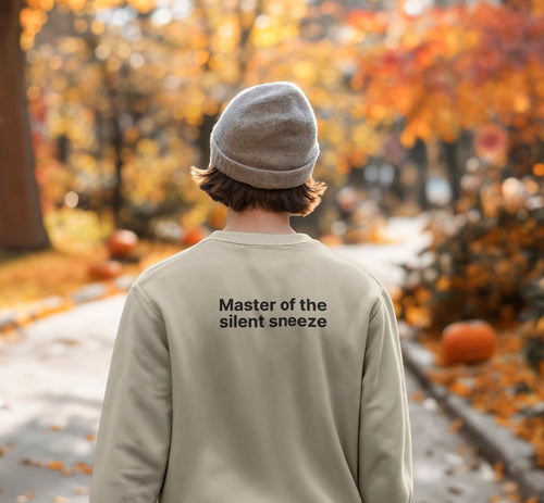 Mastering the silent sneeze (Back) - Unisex Crewneck Heavy Blend™